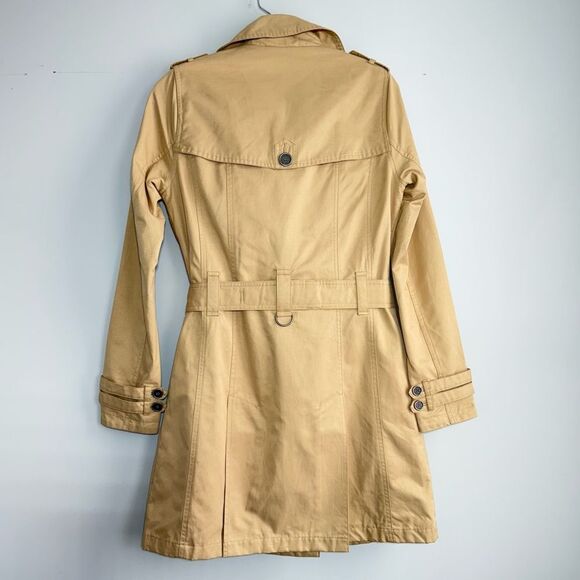 Barbour Tartan Tay Trench Coat In Beige Cream 4 Double Breasted Classic Preppy - Picture 10 of 16